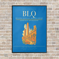 Thumbnail for Bologna Guglielmo Marconi Airport BLQ - Canvas Framed - Turquoise