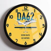 Thumbnail for Diamond DA62 design on yellow framed wall clock