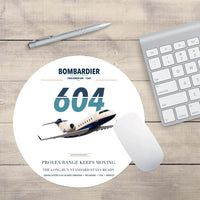 Thumbnail for Bombardier Challenger 604 design on white round mouse pad
