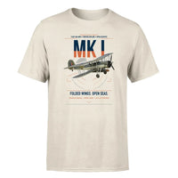 Thumbnail for Fairey Swordfish Mk I design on beige t-shirt, single-side print