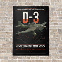 Thumbnail for Junkers Ju 87D-3 vertical canvas print - no frame - black background