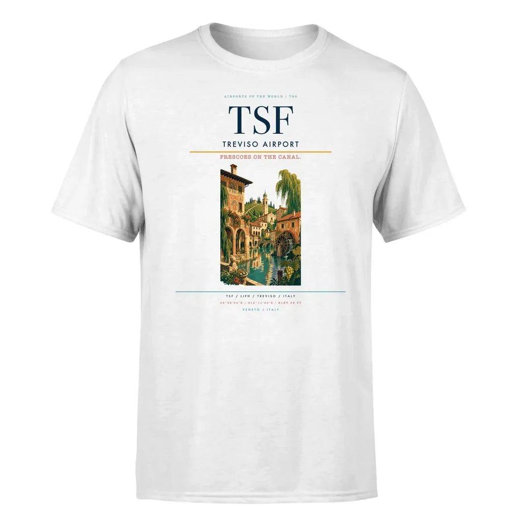 Treviso Airport (TSF) T-Shirt single-side front print in White | treviso-airport-tsf-double-side-t-shirt