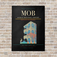 Thumbnail for Mobile Regional Airport MOB vertical canvas print - no frame - black background