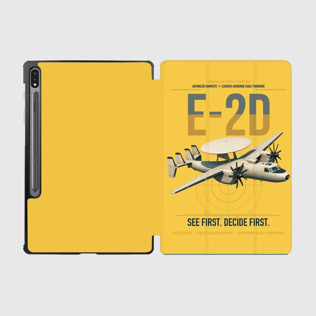 E-2D Advanced Hawkeye design on yellow samsung tablet tablet case