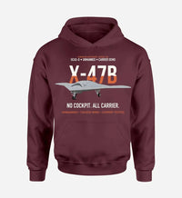 Thumbnail for X-47B UCAS-D design on dark red hoodie single side