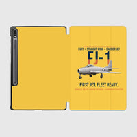 Thumbnail for FJ-1 Fury First Fury Straight Wing design on yellow samsung tablet tablet case
