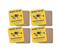 Thumbnail for DJI Matrice 300 RTK design on yellow 4 pieces set coaster
