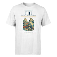 Thumbnail for Pocatello Regional Airport (PIH) T-Shirt single-side front print in White | pocatello-regional-airport-pih-double-side-t-shirt