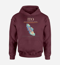 Thumbnail for Hilo International Airport (ITO) design on dark red hoodie single-side print