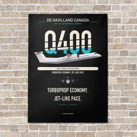 Thumbnail for De Havilland Dash 8-400 vertical canvas print - no frame - black background
