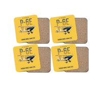 Thumbnail for Curtiss P-6E Hawk design on yellow 4 pieces set coaster