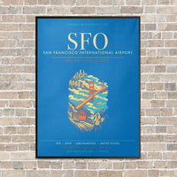 Thumbnail for San Francisco International Airport SFO - Canvas Framed - Turquoise