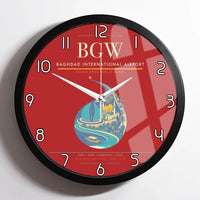 Thumbnail for Baghdad International Airport BGW Wall-Clock Framed - Red
