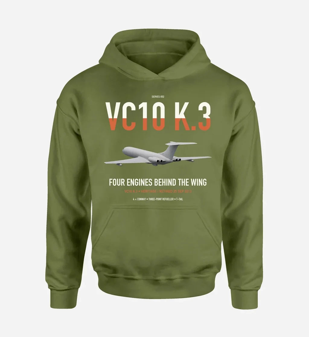 Vickers VC10 K.3 design on green army double-side hoodie, single-side print