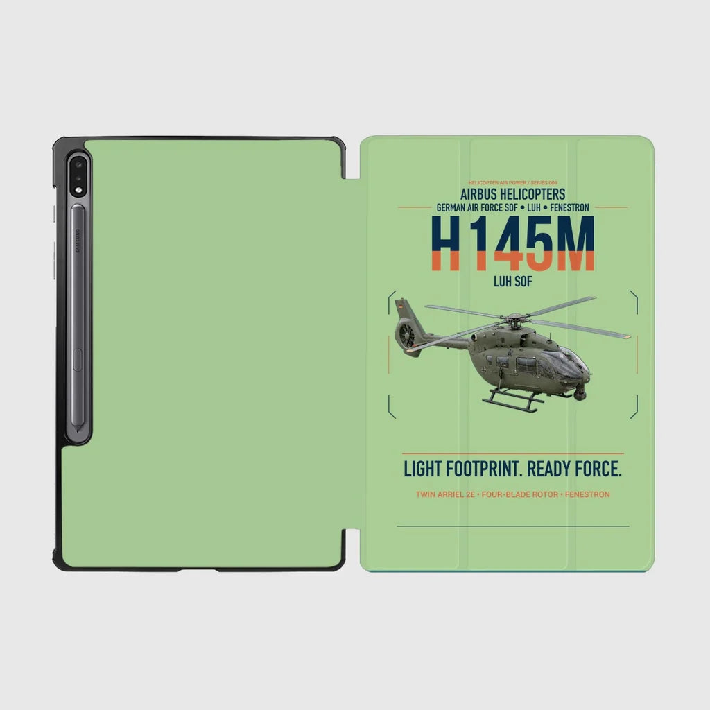 Airbus Helicopters H145M LUH SOF design on light green samsung tablet tablet case