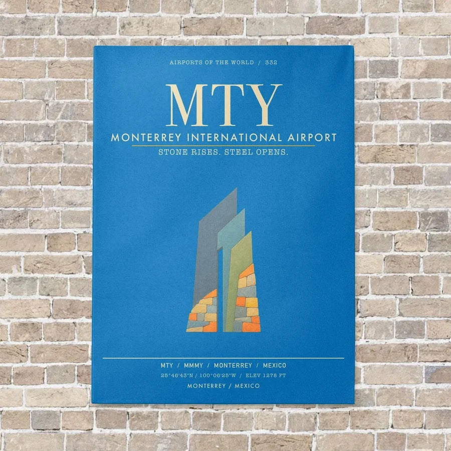 Monterrey International Airport MTY - Canvas Framed - Turquoise