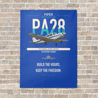 Thumbnail for Piper PA-28 Cherokee vertical canvas print - no frame - blue background