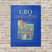 Thumbnail for Groningen Airport Eelde GRQ vertical canvas print - no frame - blue background