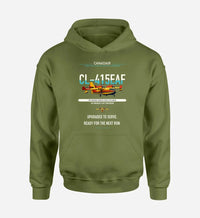 Thumbnail for Canadair CL-415EAF design on green army double-side hoodie, single-side print