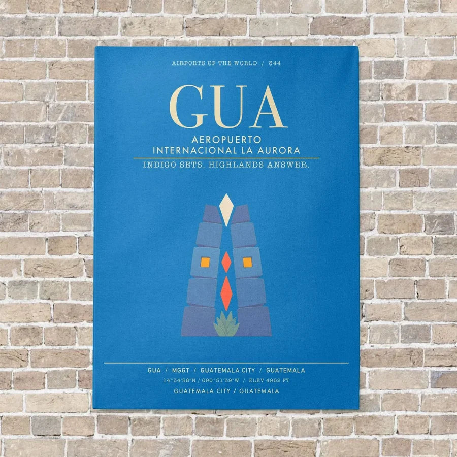 Aeropuerto Internacional La Aurora GUA - Canvas Framed - Turquoise