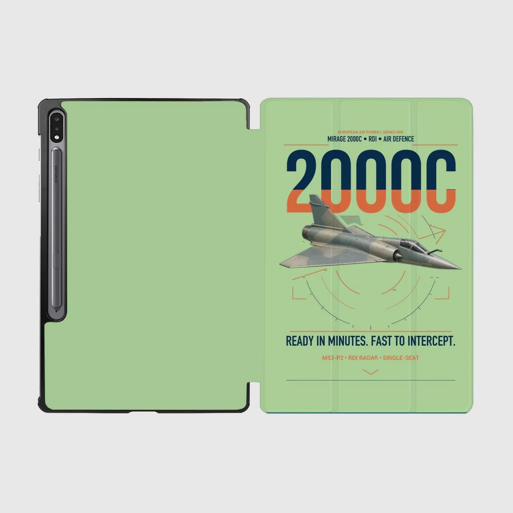 Dassault Mirage 2000C RDI design on light green samsung tablet tablet case