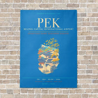 Thumbnail for Beijing Capital International Airport PEK - Canvas Framed - Turquoise