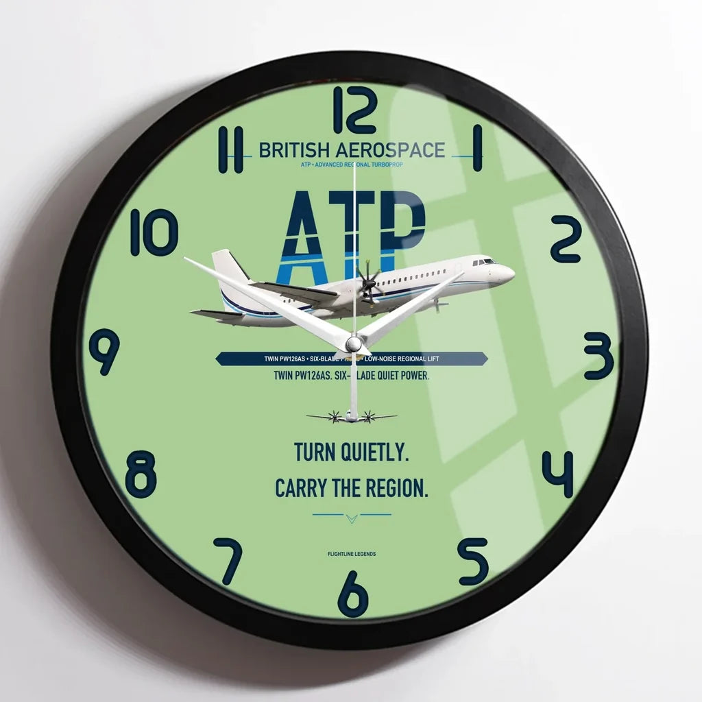 British Aerospace ATP design on light green framed wall clock