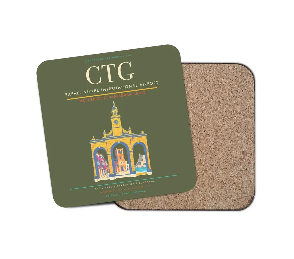 Rafael Nunez International Airport CTG Coaster 1-Piece - Green Army