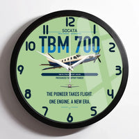 Thumbnail for Socata TBM 700 design on light green framed wall clock