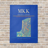 Thumbnail for Molokai Airport MKK vertical canvas print - no frame - blue background