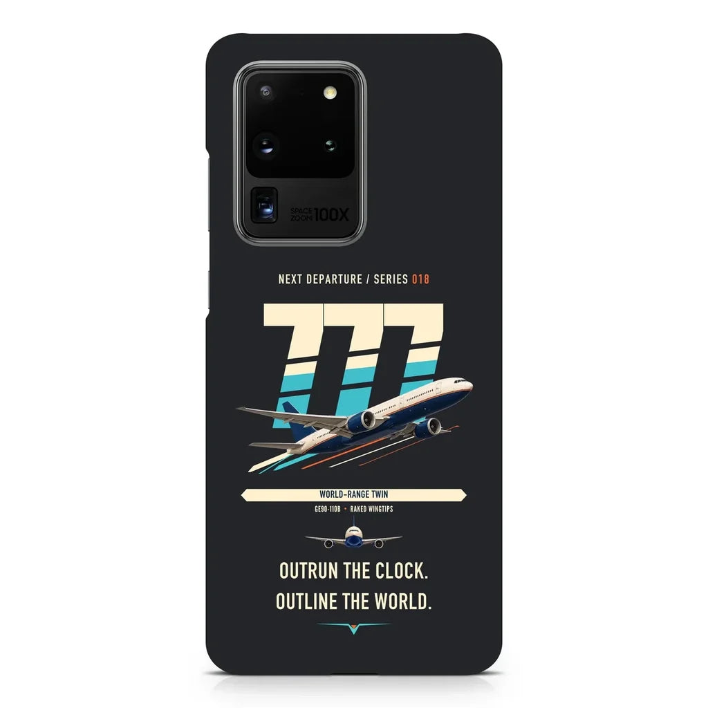 Boeing 777-200LR design on samsung case - black
