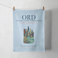 Thumbnail for Chicago O'Hare International Airport (ORD) design on light blue towel