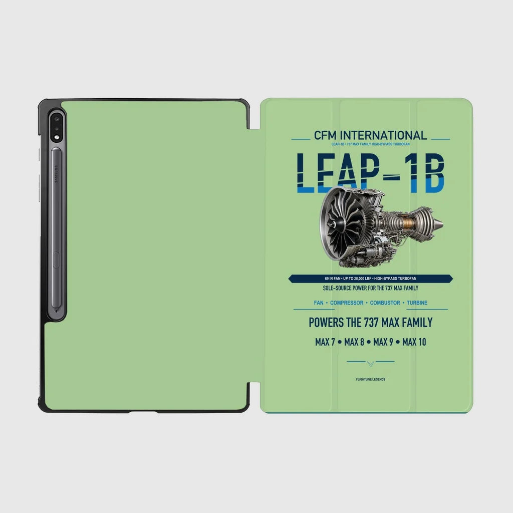 CFM LEAP-1B design on light green samsung tablet tablet case