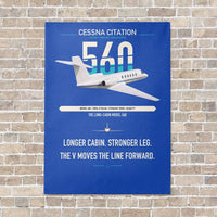 Thumbnail for Cessna Citation 560 - Citation V vertical canvas print - no frame - blue background