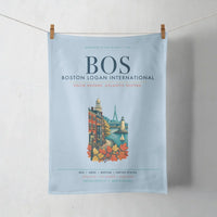 Thumbnail for Boston Logan International Airport (BOS) design on light blue towel