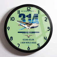 Thumbnail for Boeing 314 Clipper design on light green framed wall clock