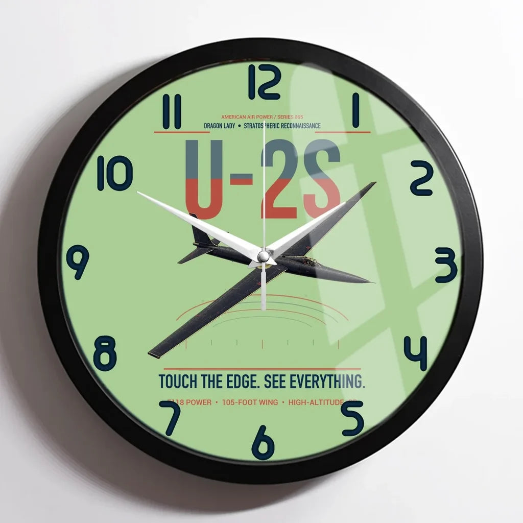U-2S Dragon Lady design on light green framed wall clock
