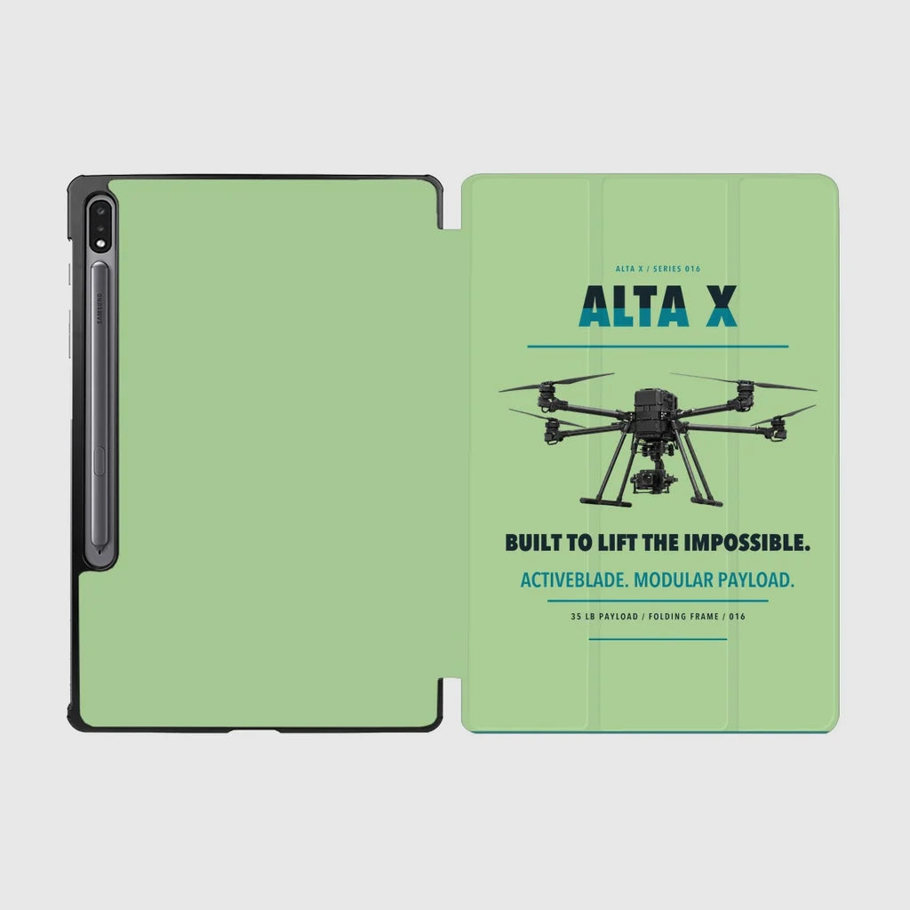 Freefly Alta X design on light green samsung tablet tablet case