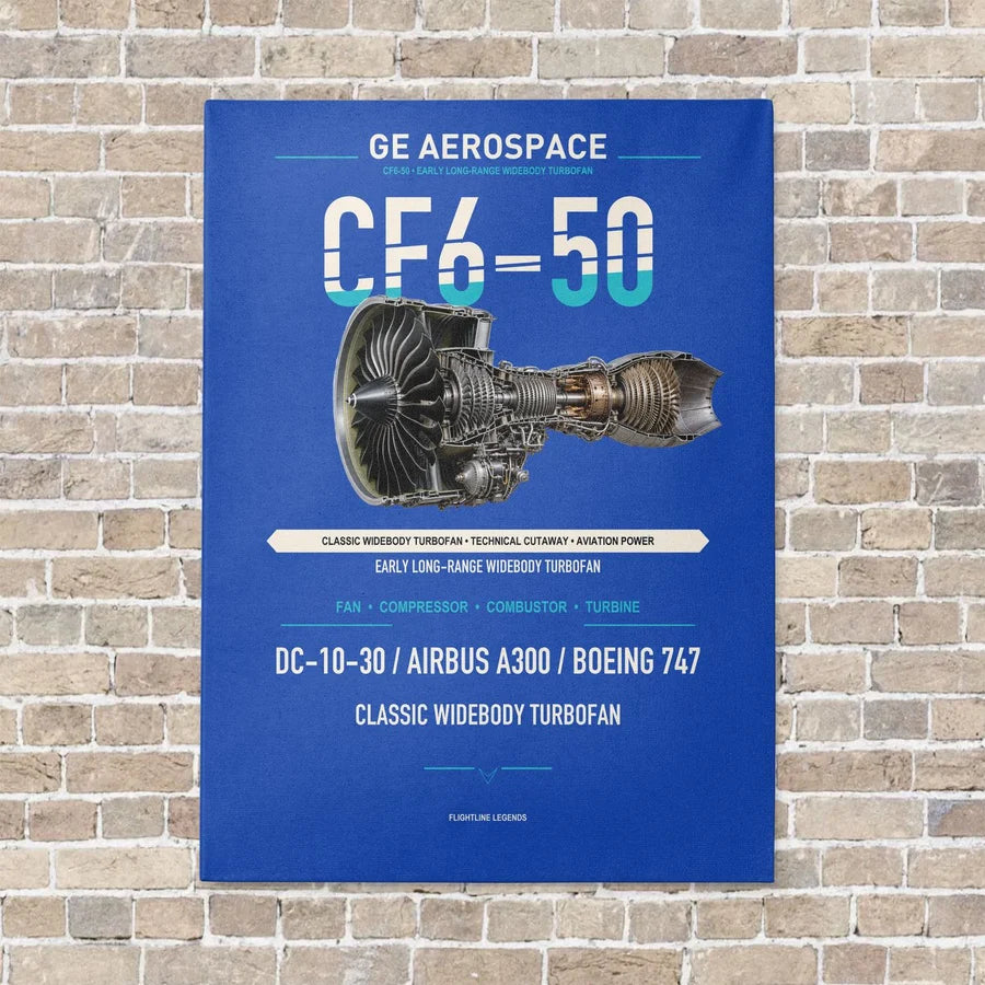 CF6-50 vertical canvas print - no frame - blue background