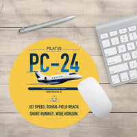 Thumbnail for Pilatus PC-24 design on yellow round mouse pad