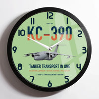 Thumbnail for Embraer KC-390 Millennium design on light green framed wall clock