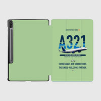 Thumbnail for Airbus A321XLR design on light green samsung tablet tablet case