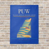 Thumbnail for Pullman–Moscow Regional Airport PUW vertical canvas print - no frame - blue background