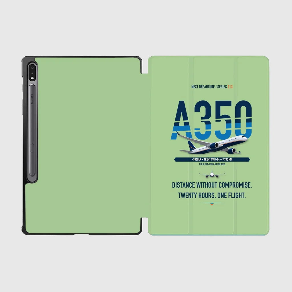 Airbus A350-900ULR design on light green samsung tablet tablet case