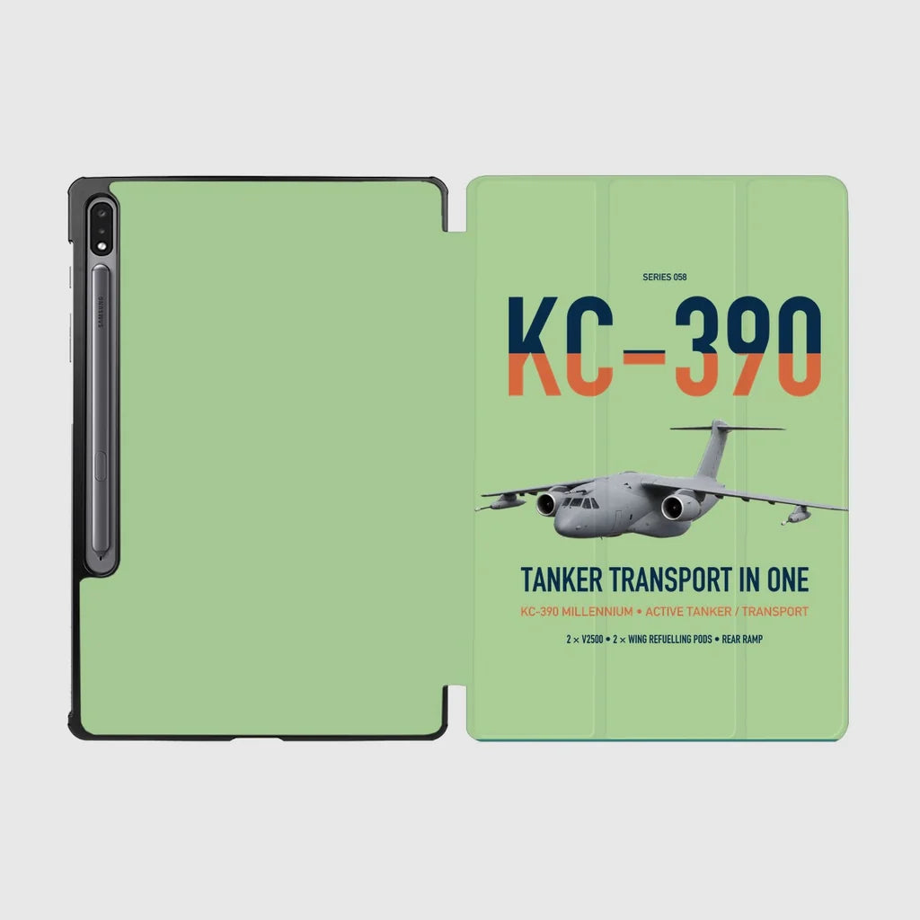 Embraer KC-390 Millennium design on light green samsung tablet tablet case