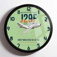 Thumbnail for Saab J 29F Tunnan design on light green framed wall clock