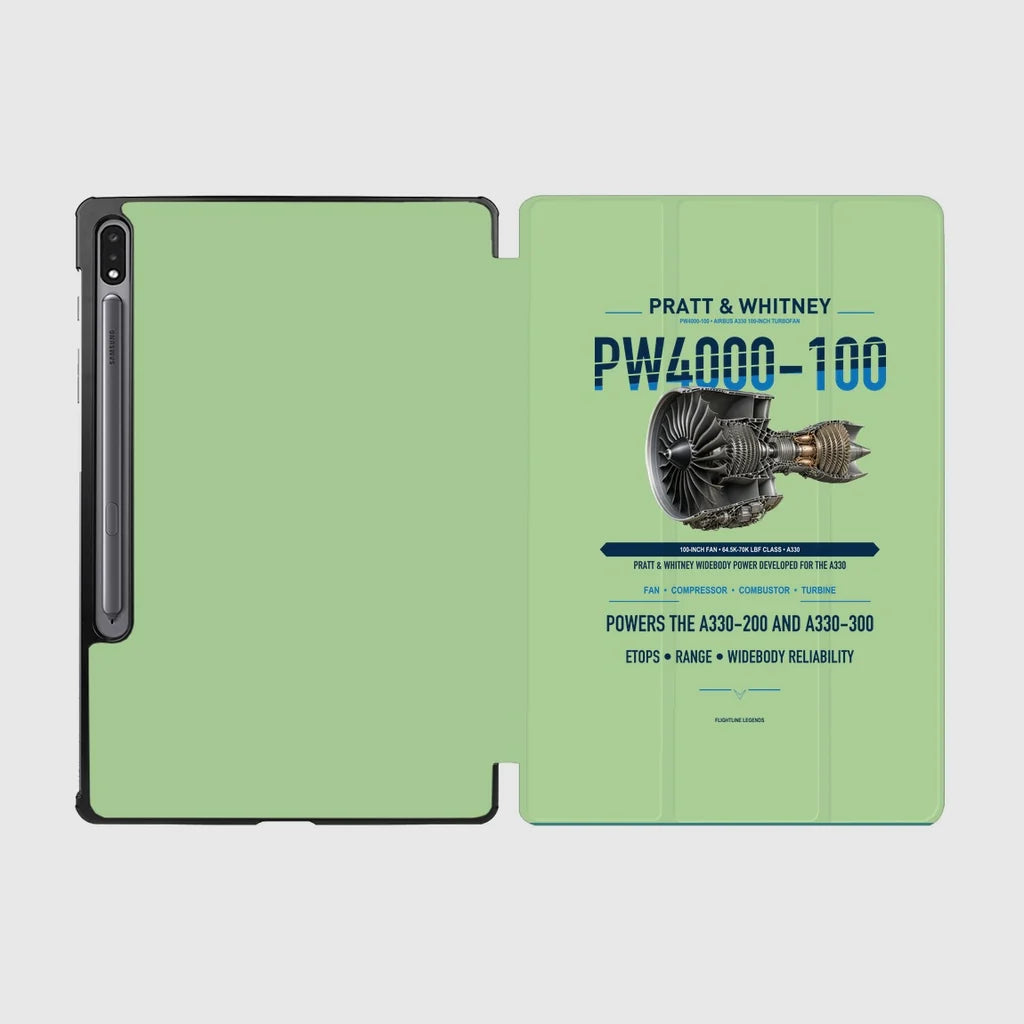 PW4000-100 design on light green samsung tablet tablet case