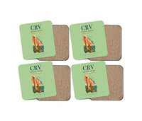 Thumbnail for Crotone Airport (CRV) design on light green 4 pieces set coaster
