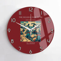 Thumbnail for VINTAGE G4255 - The Holiday Mail Rush - Designed Wall Clocks design on darkred no-frame
