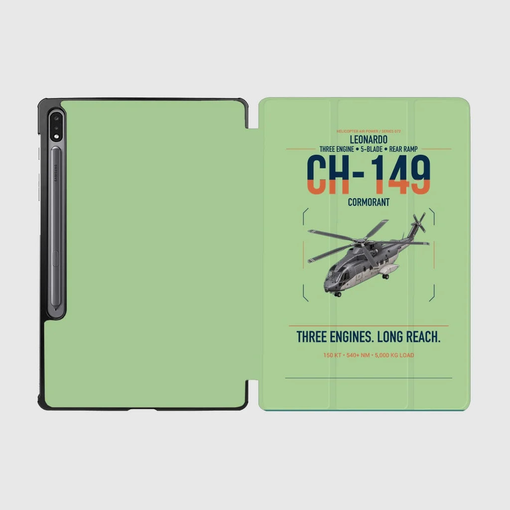 Leonardo CH-149 Cormorant design on light green samsung tablet tablet case